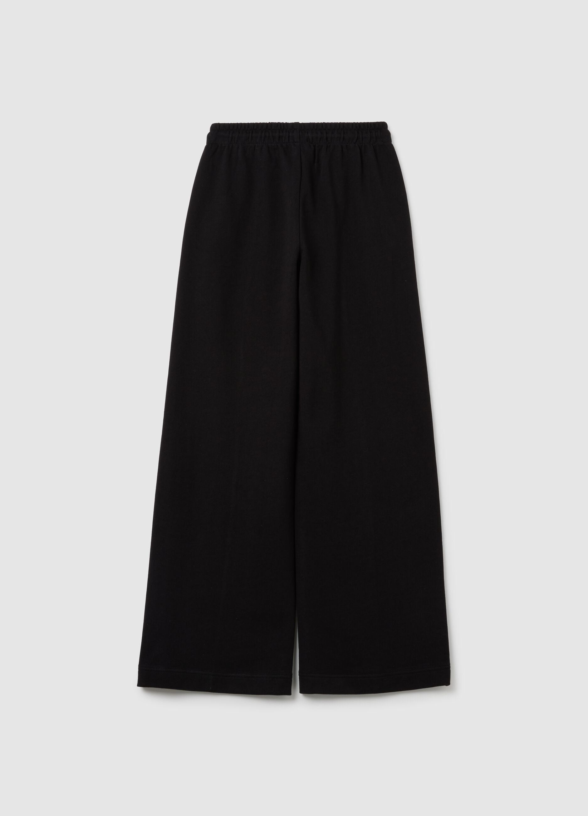 Girls' black cotton trousers regular fit