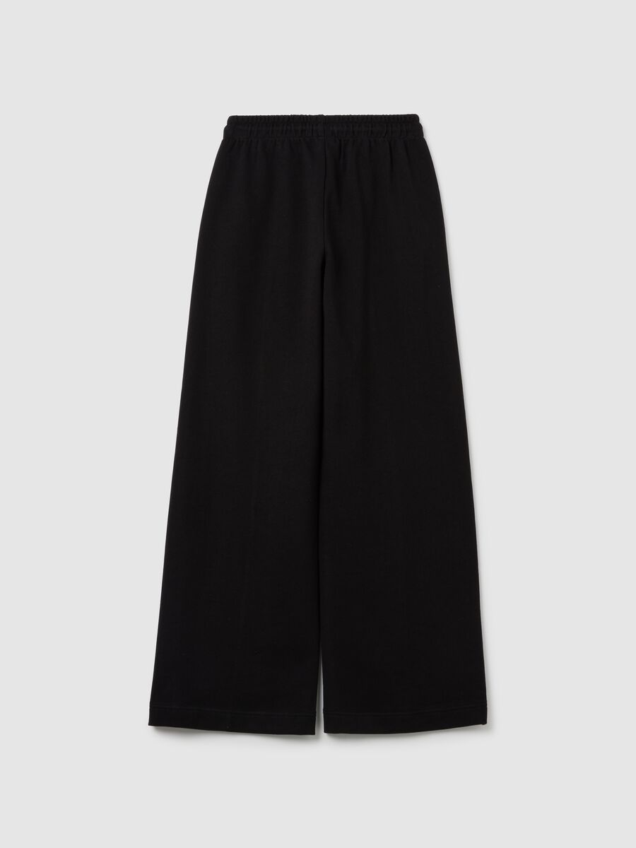 Girls' black cotton trousers regular fit_1