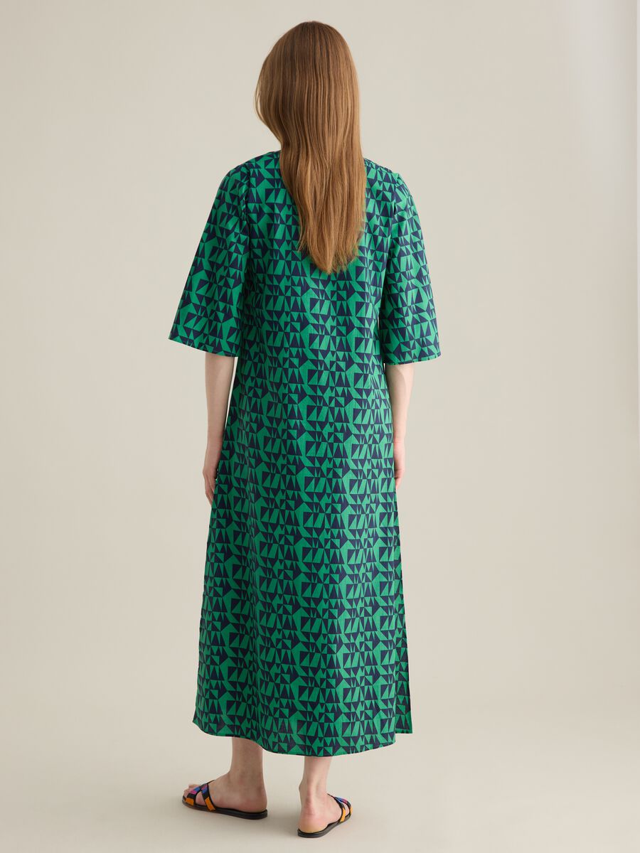 Women's Long Dress in Multicolour Pure Cotton_3