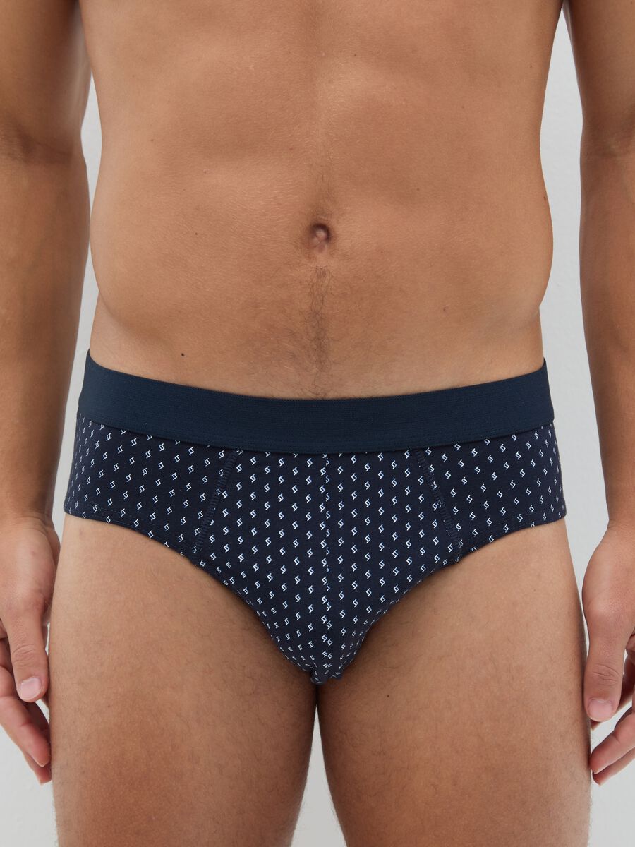 Blue Stretch Cotton Tripack Briefs_1