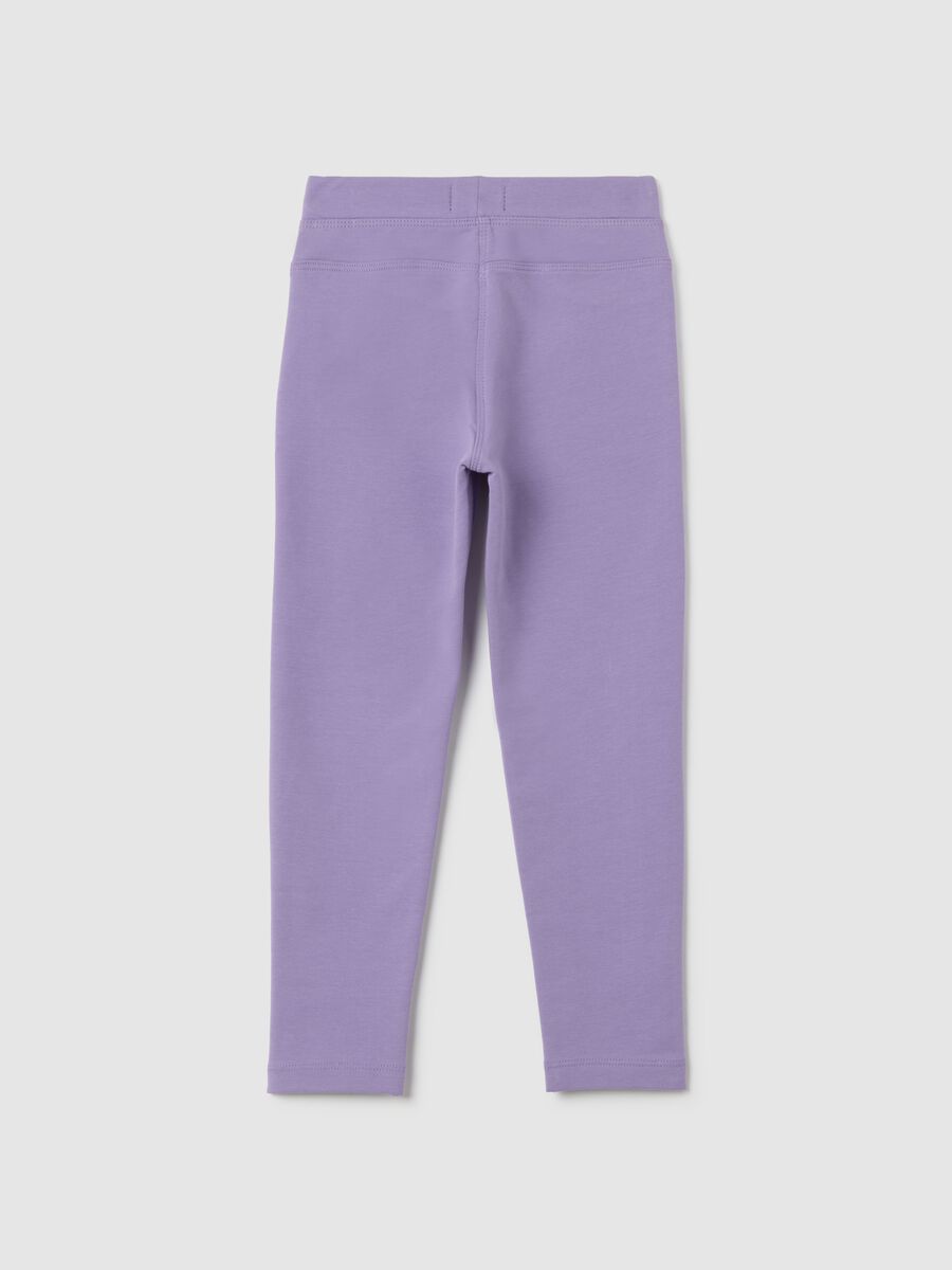 Girls' Purple Slim Fit Cotton Leggings_1