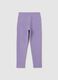 Girls' Purple Slim Fit Cotton Leggings_1