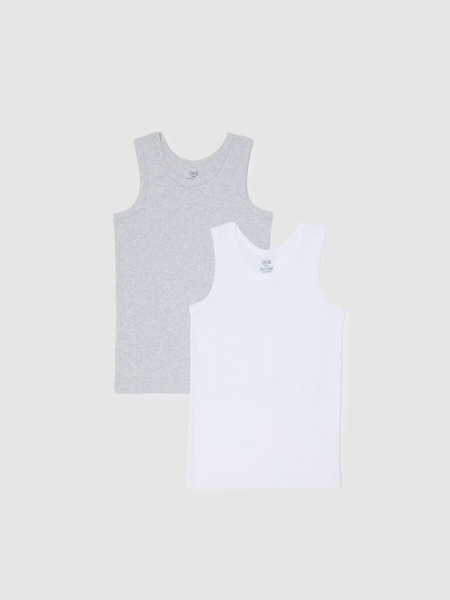 Grey cotton vest for children_0