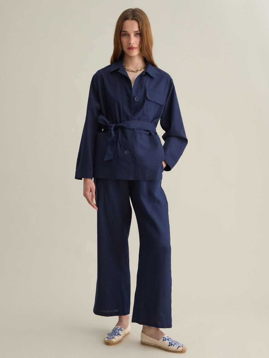 Cotton and Linen Blue Blazer_1