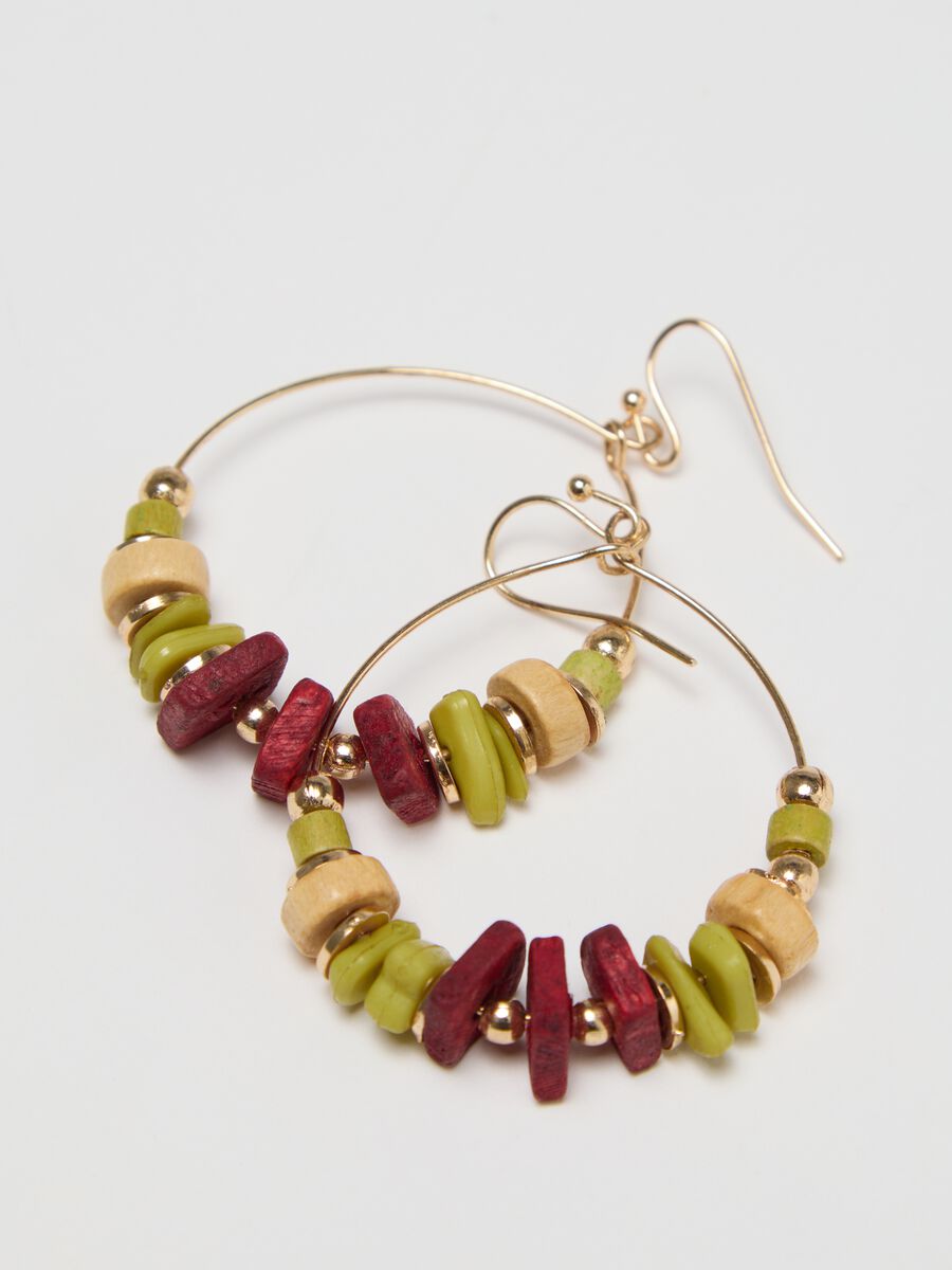 Gold hoop earrings with stones_2