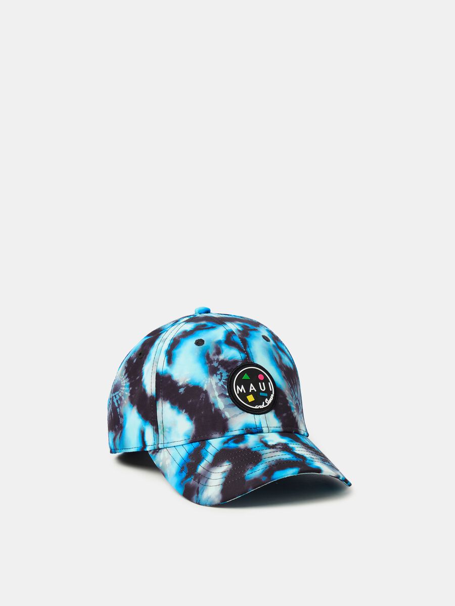 Tie-dye baseball cap with patch with logo_0
