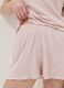 Pink pure cotton regular fit pyjama shorts with gathered edges_3