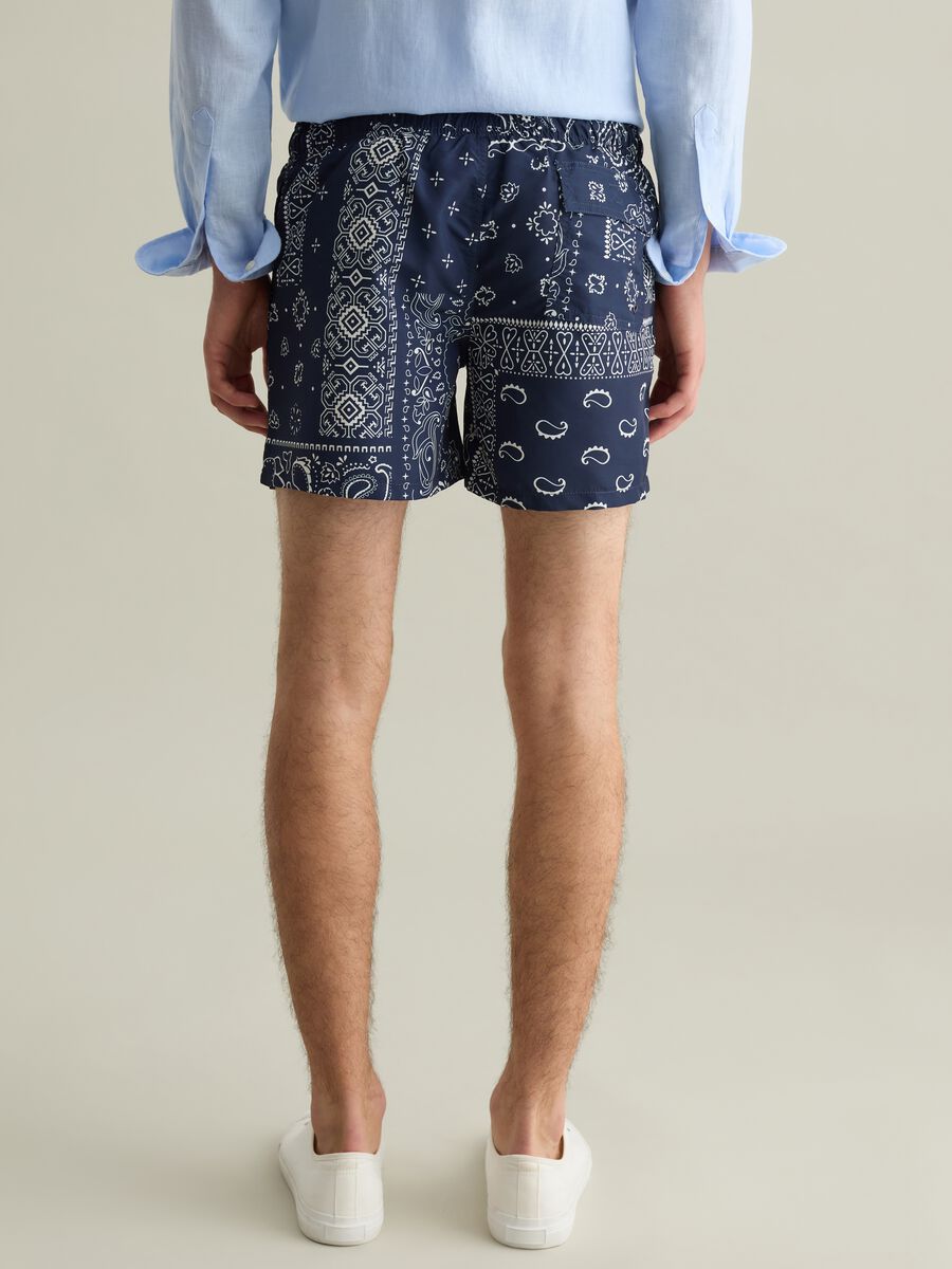 Blue swim boxers with paisley print_2