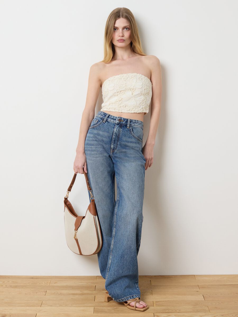 Ivory Lace Bandeau Top in Pure Cotton_2