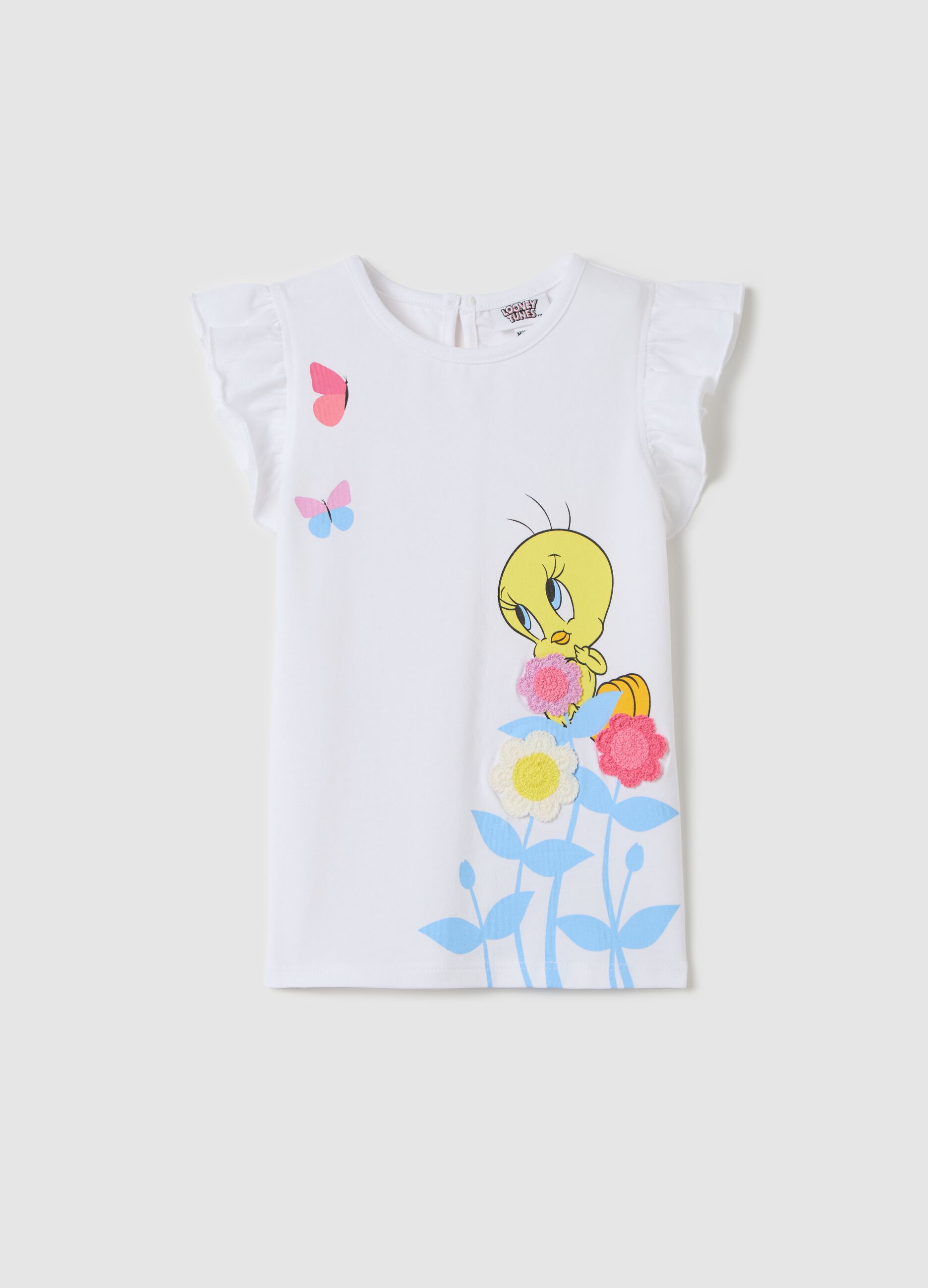 White Tank Top with Disney Tweety Print