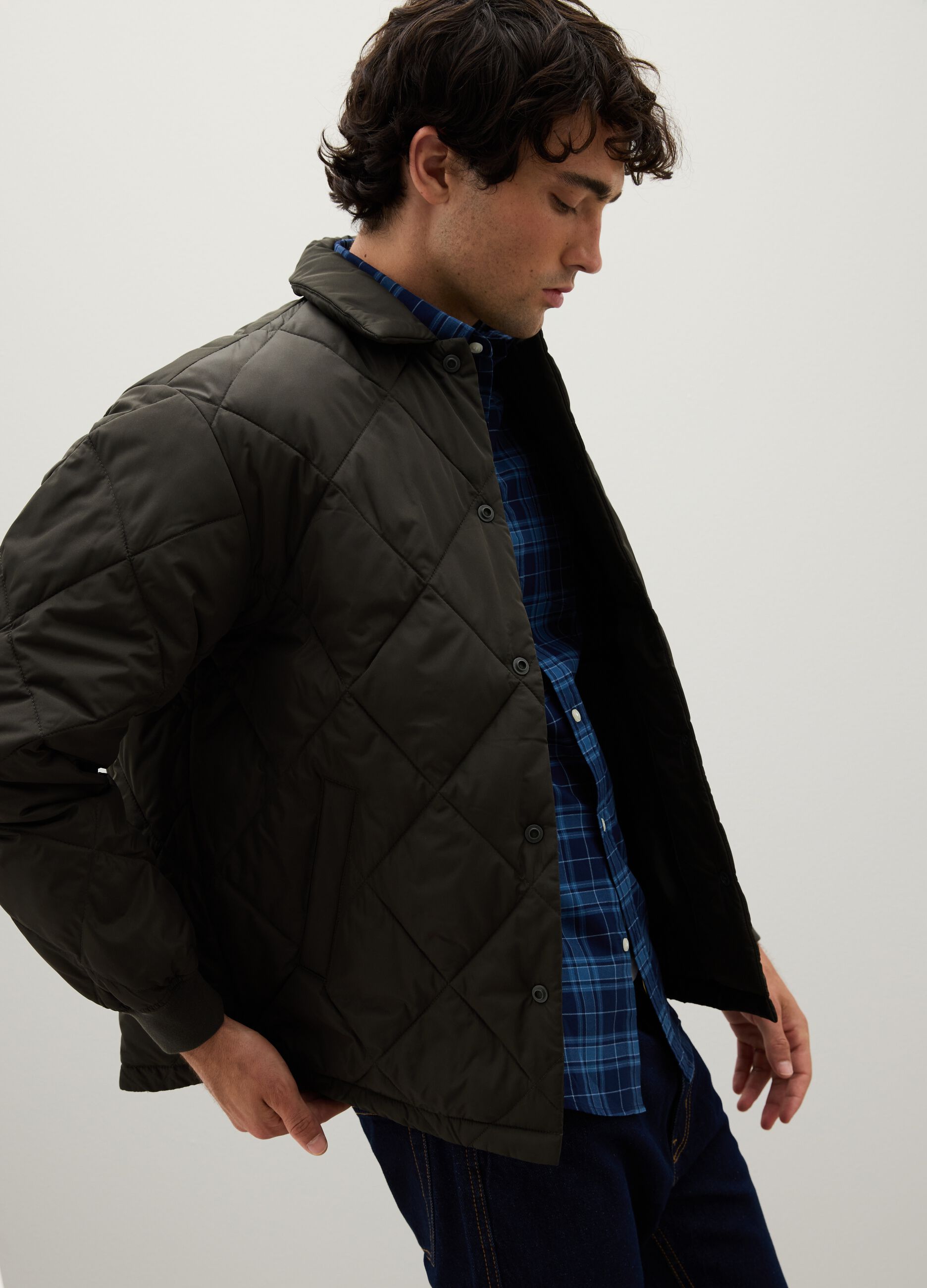 Black Quilted Padded Jacket