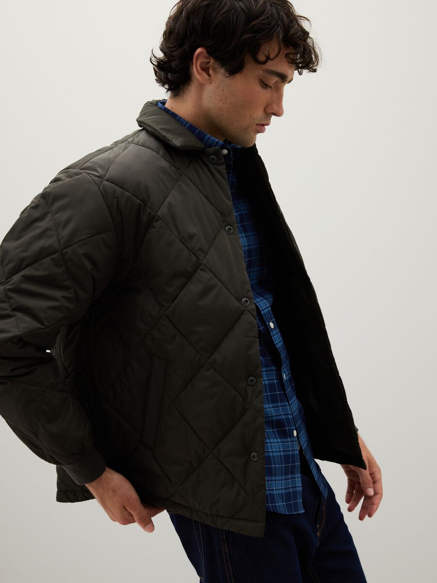 Black Quilted Padded Jacket_2