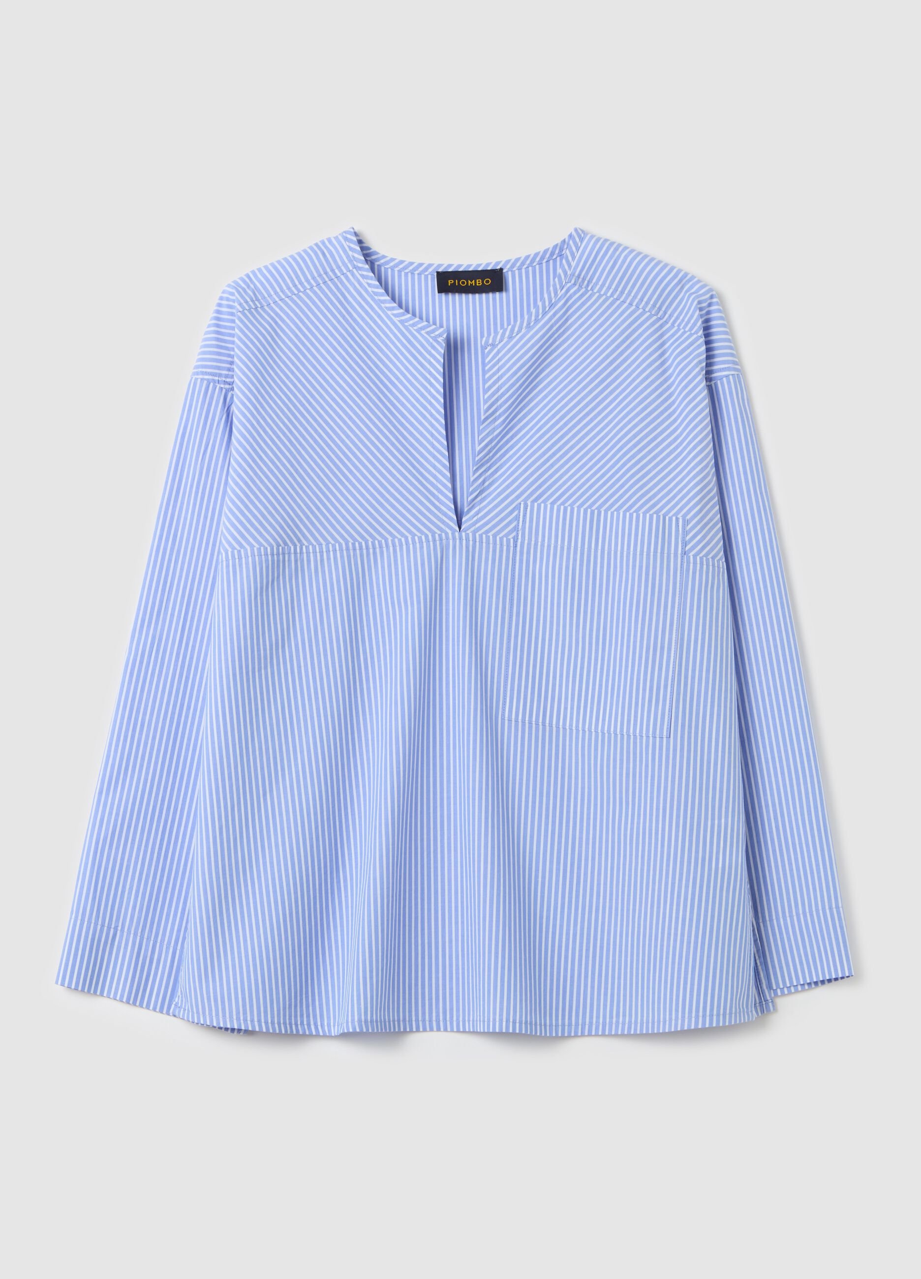 Blusa in popeline a righe