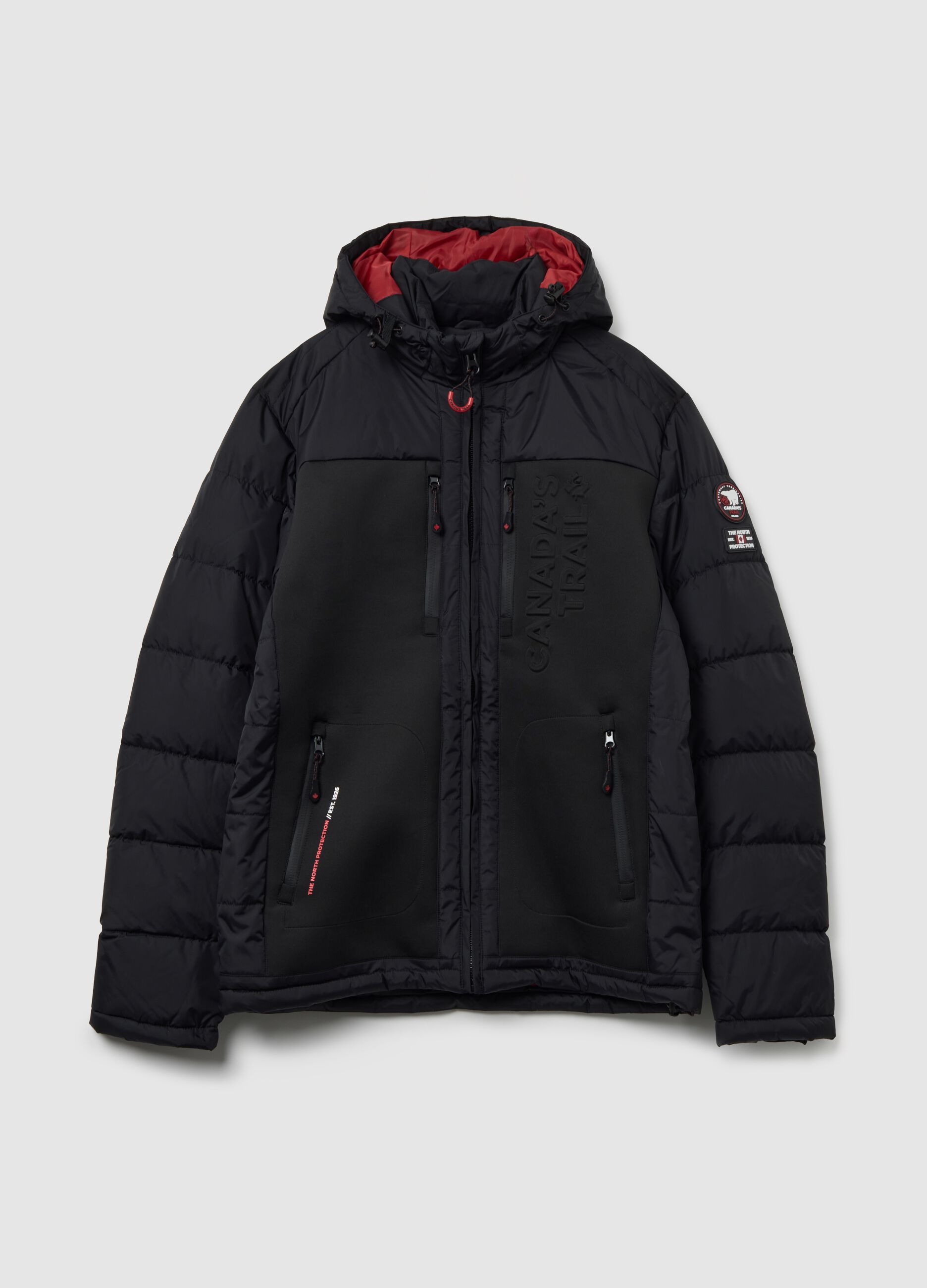 Black Padded Jacket with Hood