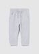 Grey regular fit pure cotton joggers for kids_0