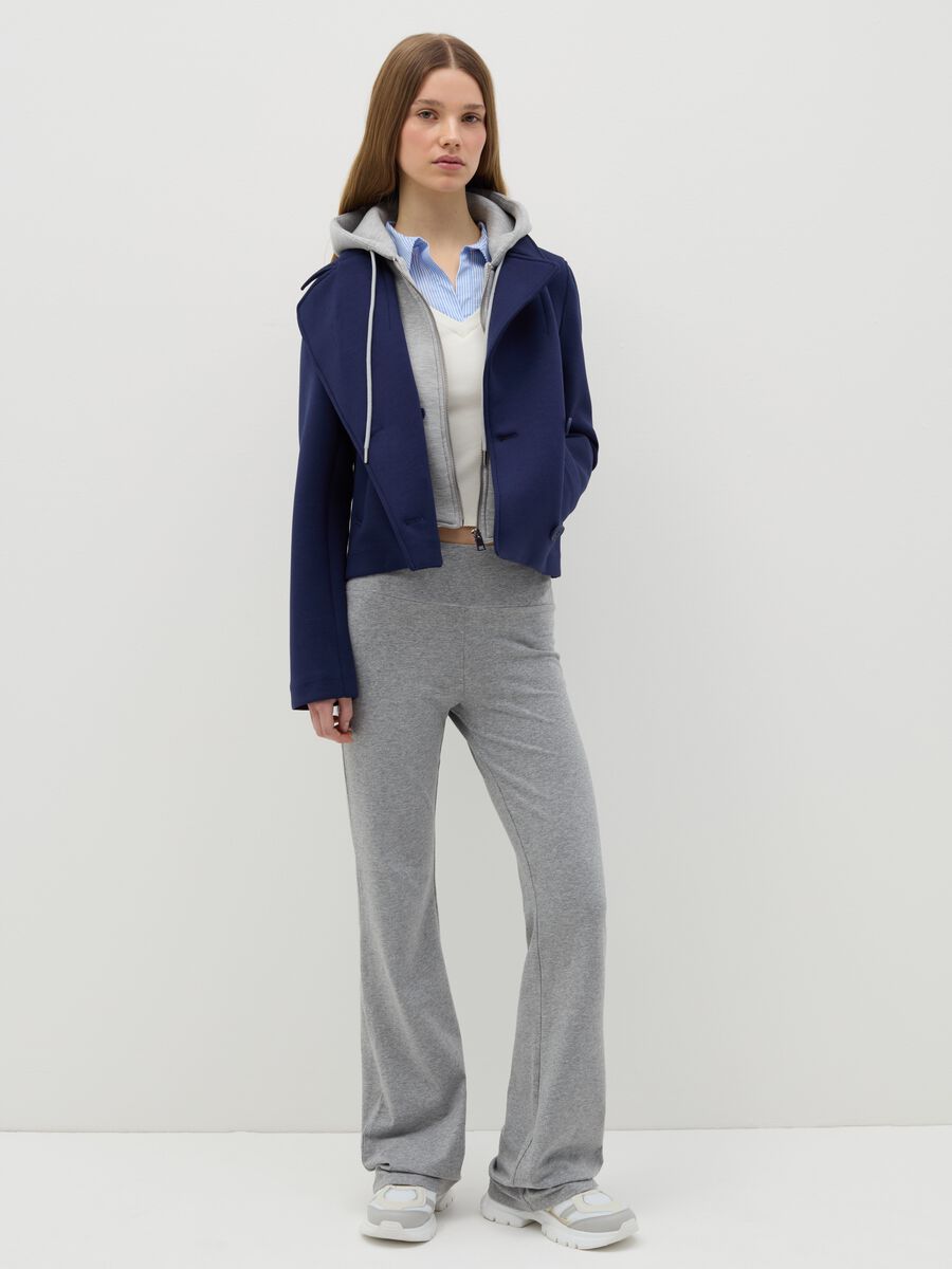 Flare-fit leggings in stretch cotton_0