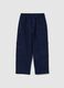 Blue stretch cotton kids' baggy trousers_4