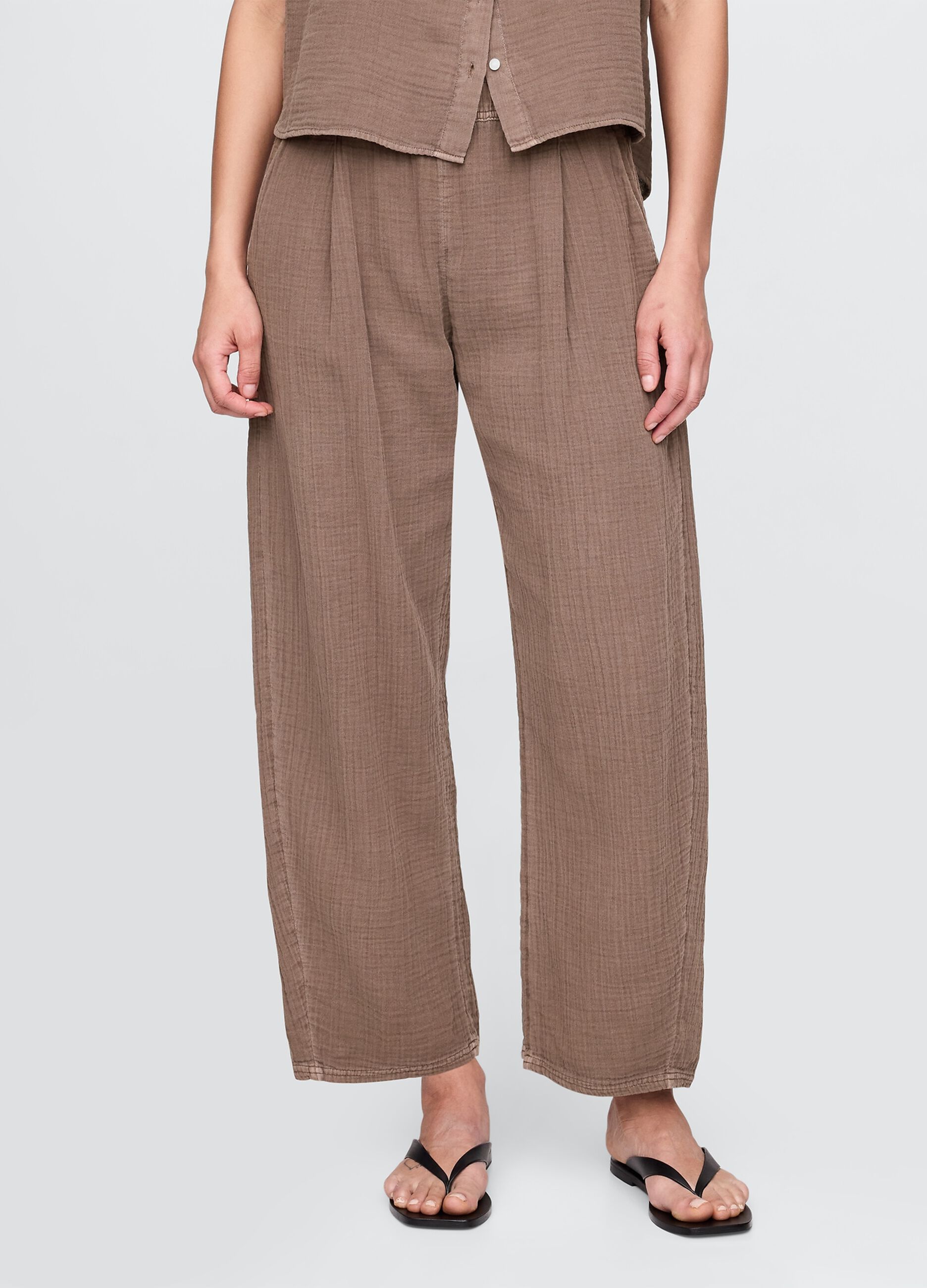 Pantalone in puro cotone marrone