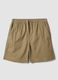 Beige regular-fit pure cotton shorts_4