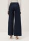 Blue Denim Wide Leg Trousers in Cotton Blend_3
