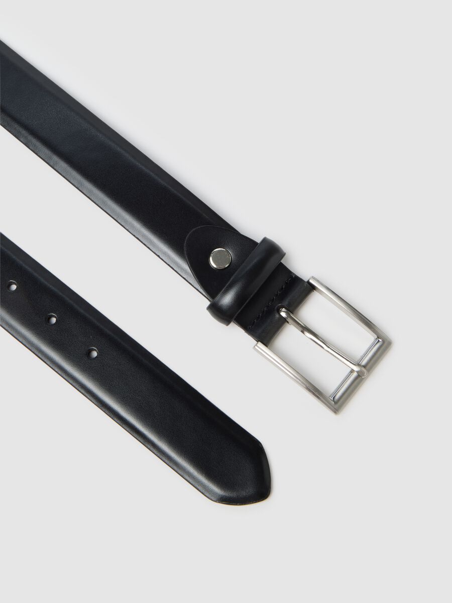 Black genuine leather belt_1