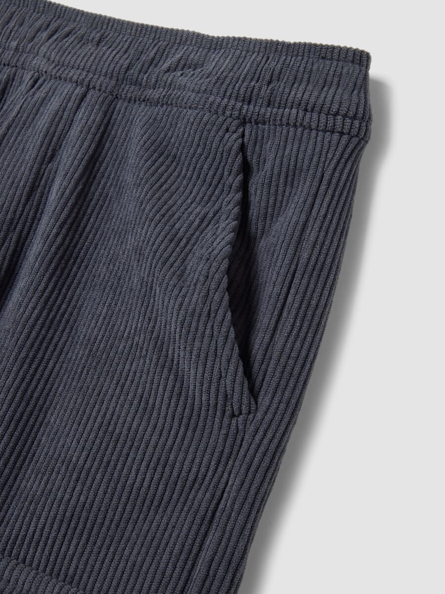 Pantaloni cargo grigi a coste comfort fit_2