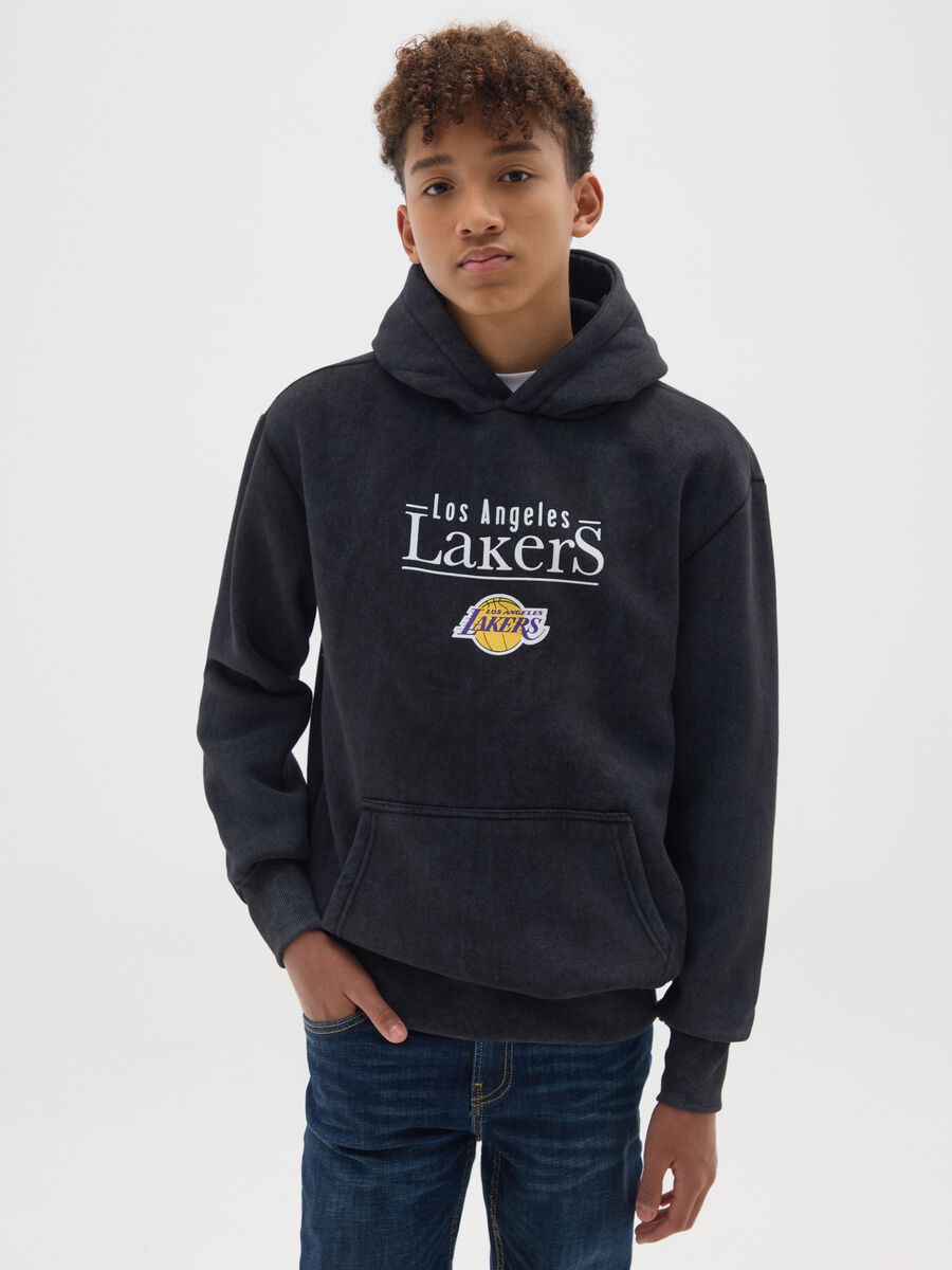 Children's black cotton blend sweatshirt regular fit Los Angeles Lakers_0