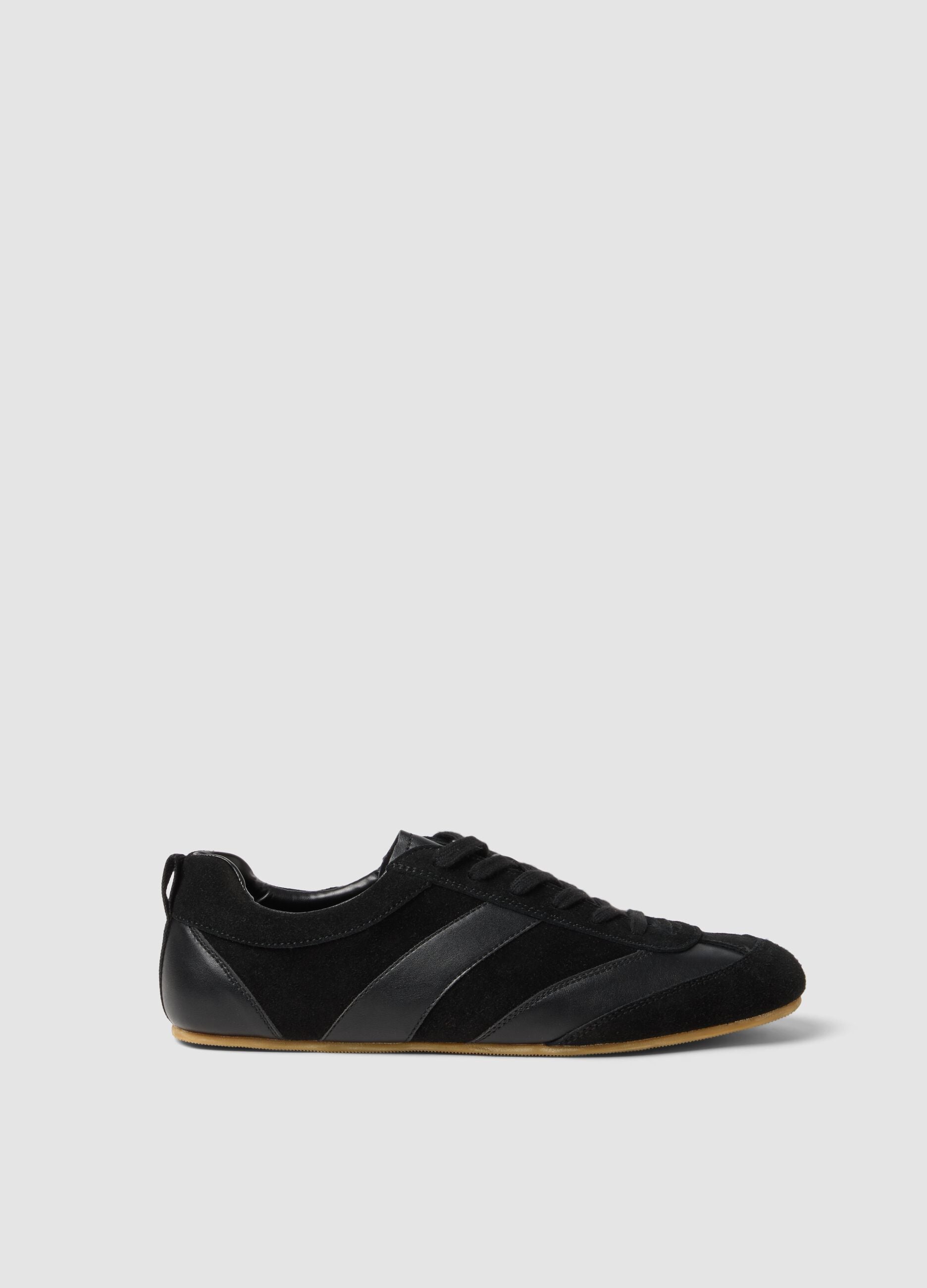 Black real leather sneakers