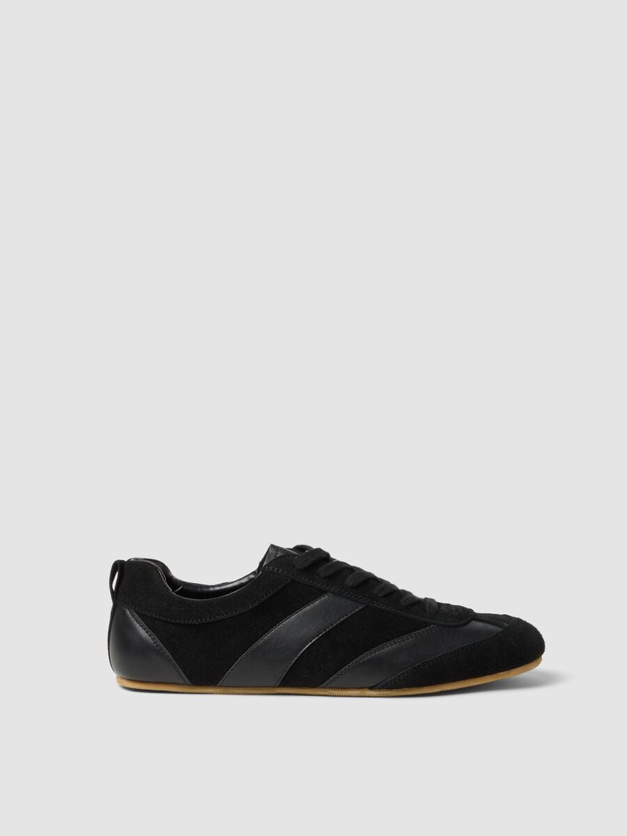 Sneakers in vera pelle nera_0