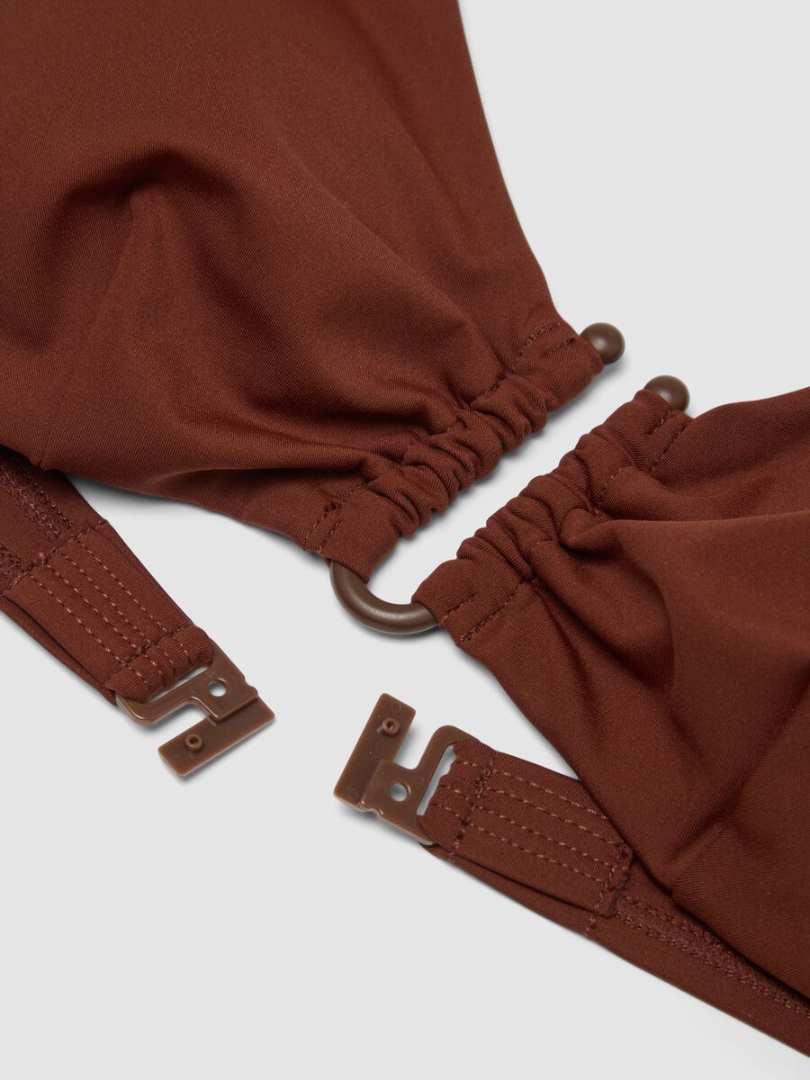 Brown triangle bikini top in stretch fabric_5