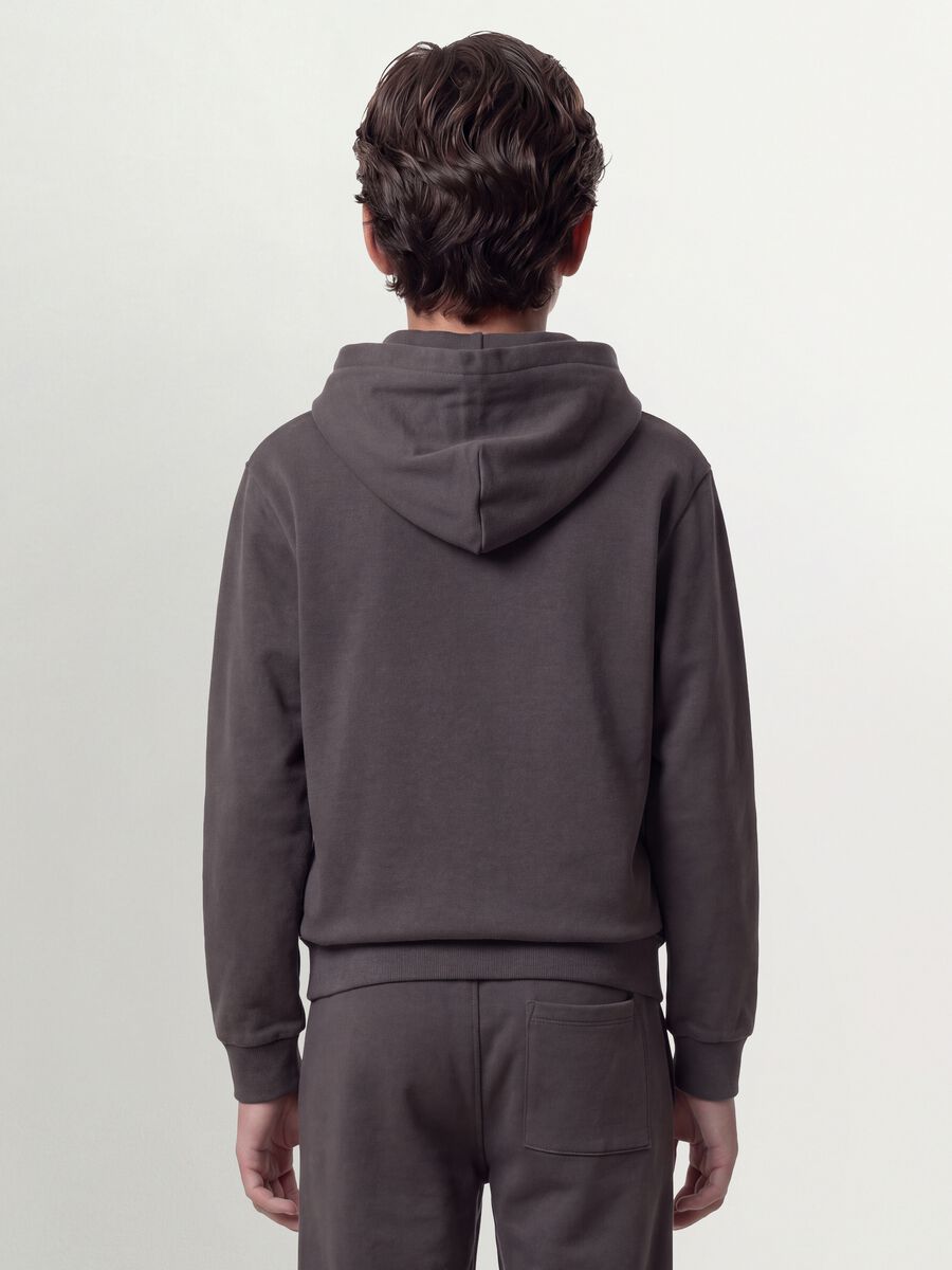 Grey organic cotton zip-up hoodie for boys, relaxed fit_3
