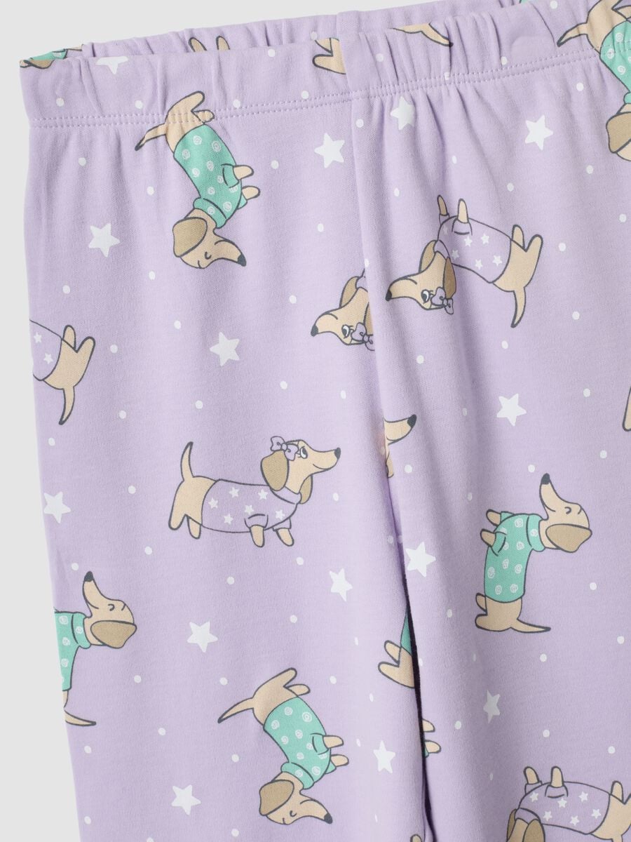 Purple crew-neck pyjamas in pure organic cotton_3
