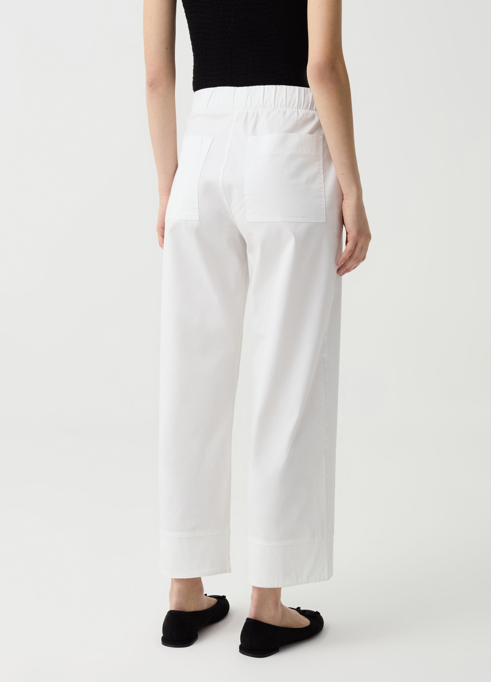 Wide-leg cropped trousers