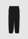 Pantaloni jogger neri regular fit con vita elasticizzata_4