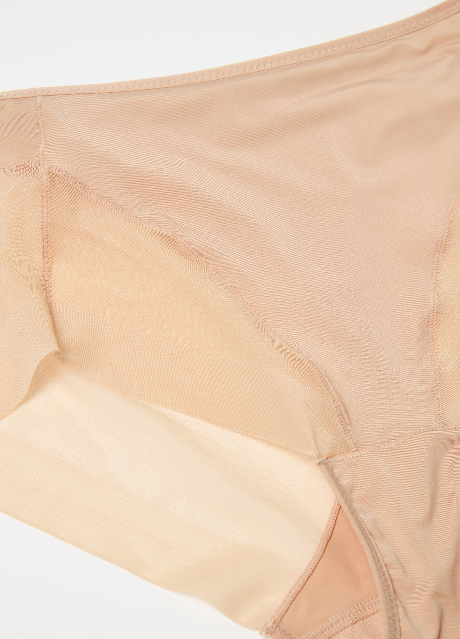 Slip a vita alta in microfibra beige