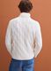 Maglia bianca in misto lana a trecce con dolcevita regular fit_2