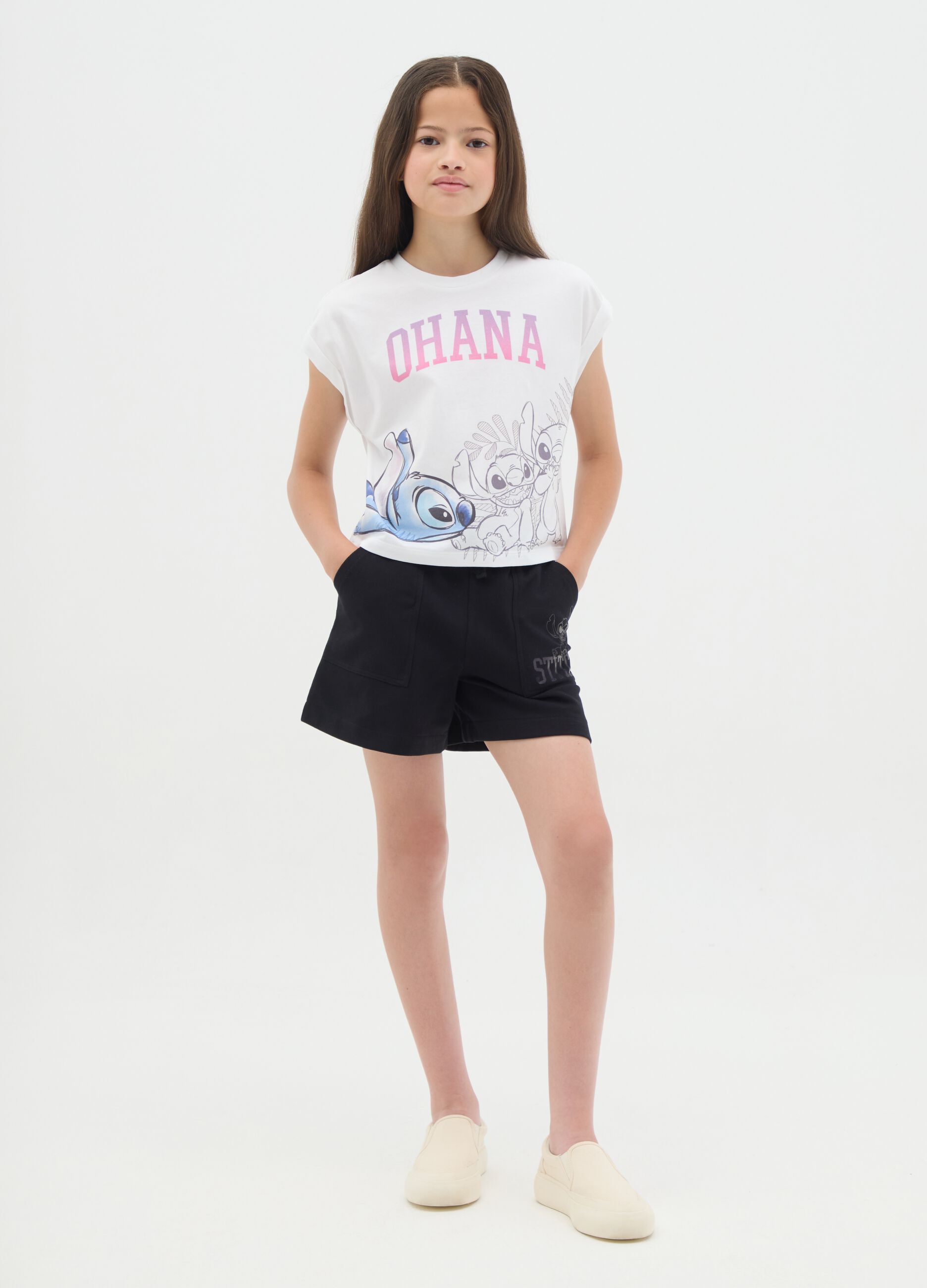 Ohana and Stitch Black and White Jogging Set