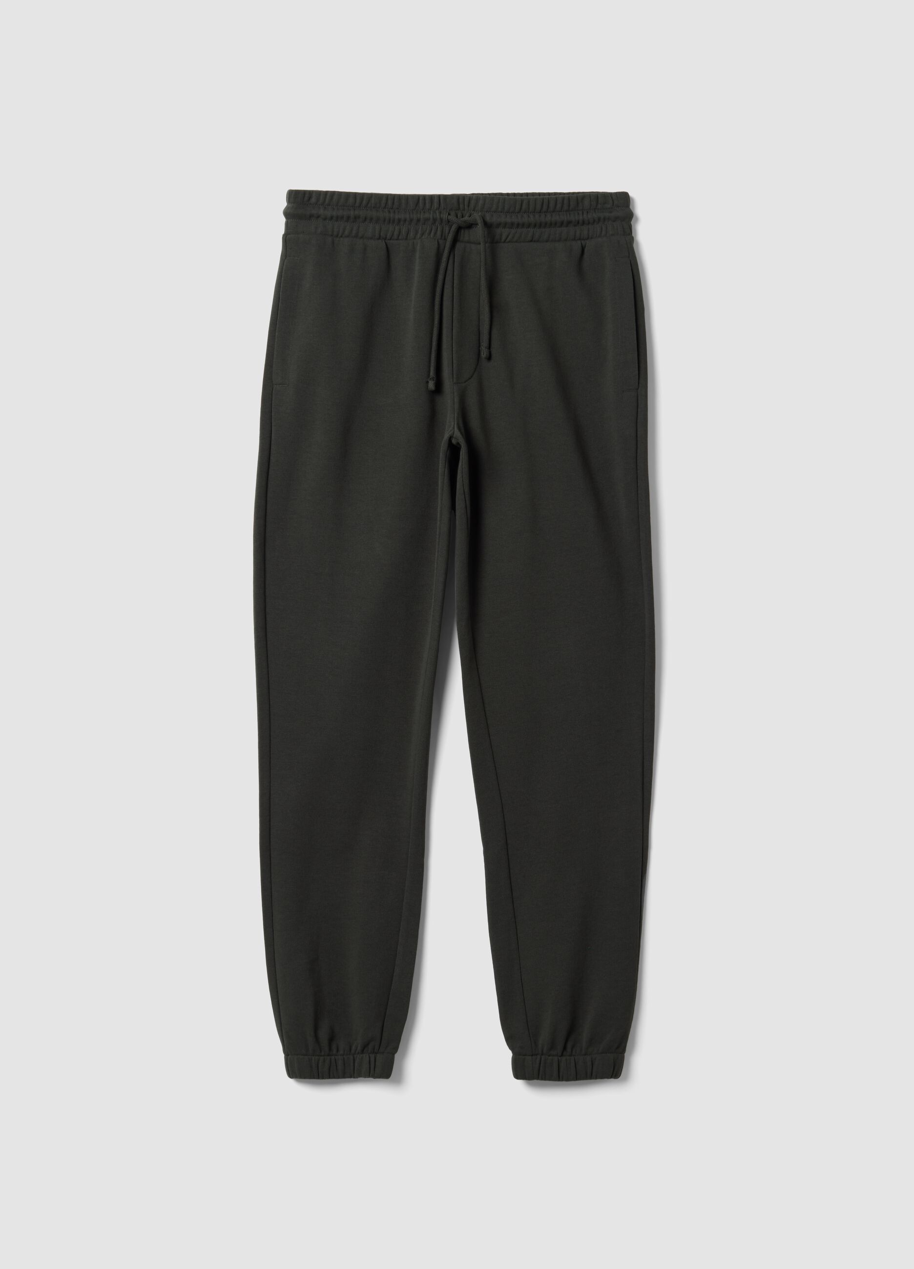 Pantaloni jogger grigio scuro in misto cotone regular fit