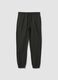 Pantaloni jogger grigio scuro in misto cotone regular fit_0
