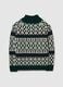 Multicolour high-neck regular fit geometric pattern pullover_4