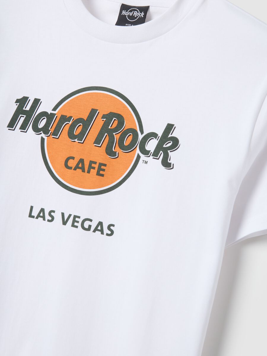 T-shirt in puro cotone bianco regular fit con logo Hard Rock Cafe_1