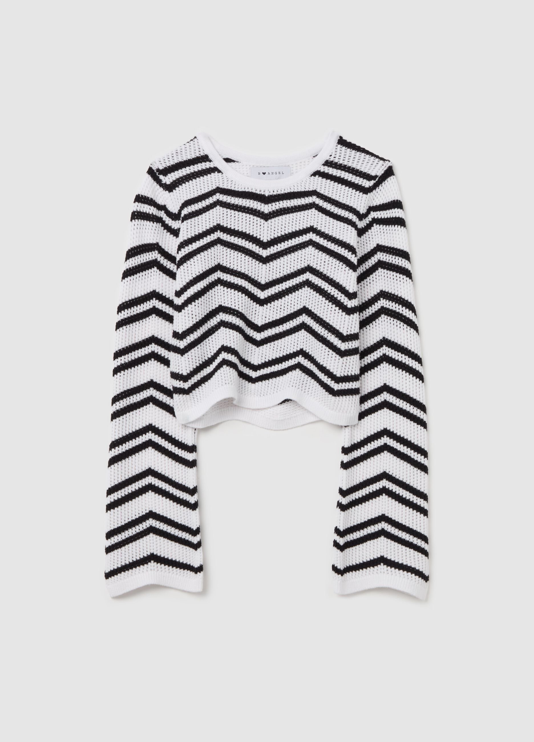 Crochet top with striped design