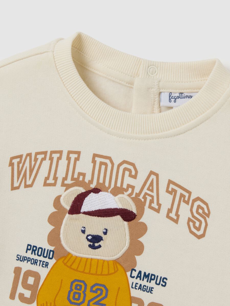 Children's sweatshirt in pure beige cotton regular fit_2