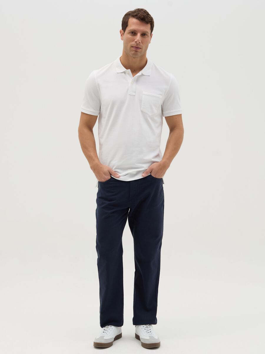 Trousers in linen and cotton with five pockets_0
