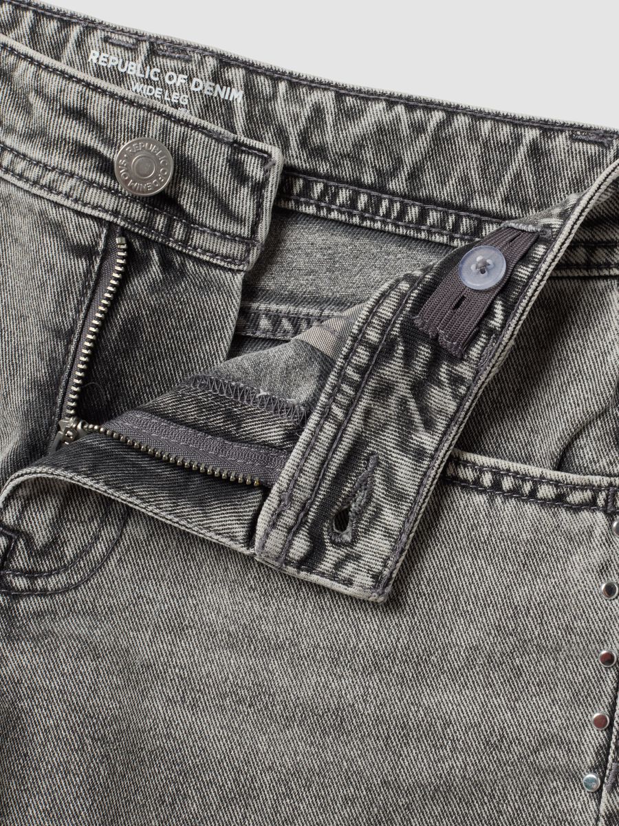 Girls&rsquo; grey pure cotton denim shorts_2