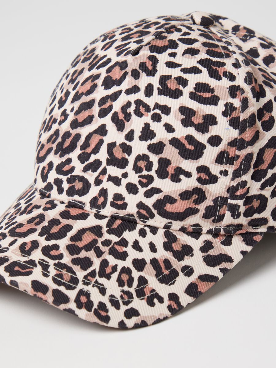 Leopard print hat in pure cotton_1