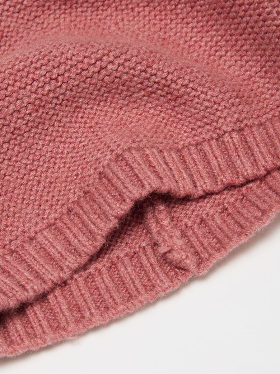 Girls' pink pure cotton hat with pom-poms_2
