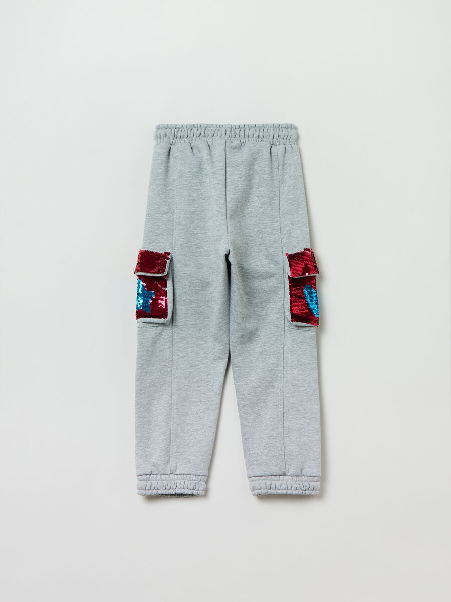 Joggers in felpa con tasche e strass_1