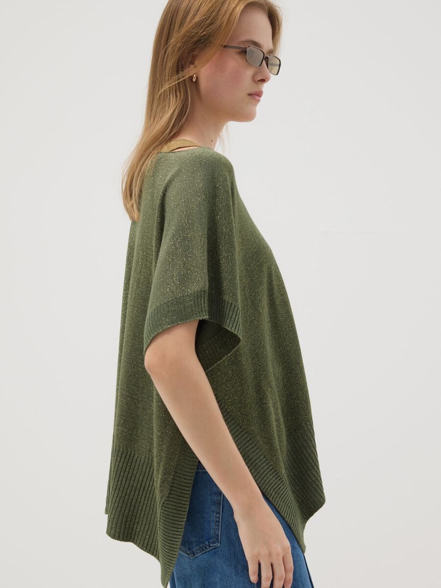 Green modal-blend V-neck top_0