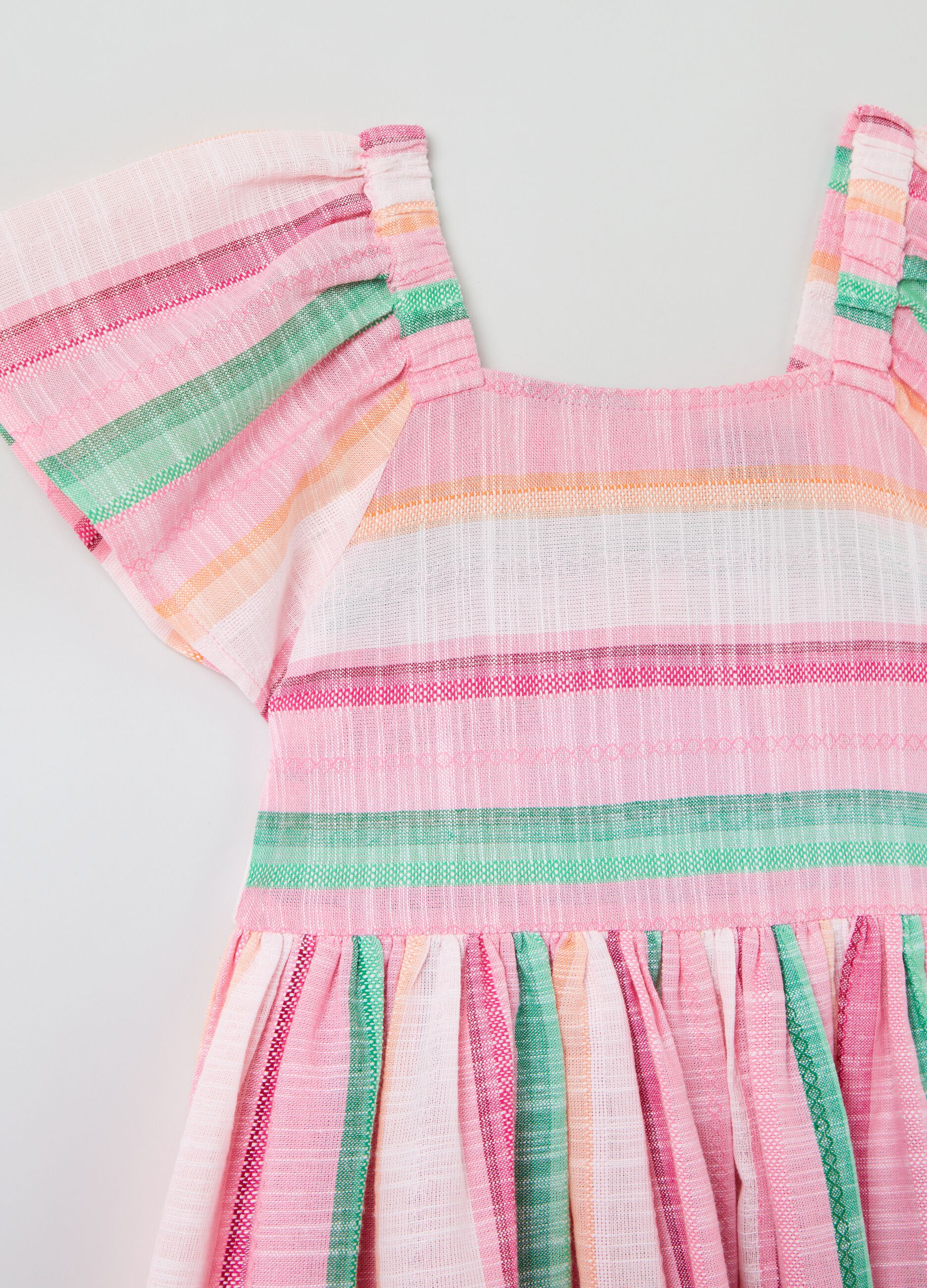 Vestito in garza di cotone fantasia multicolor_2